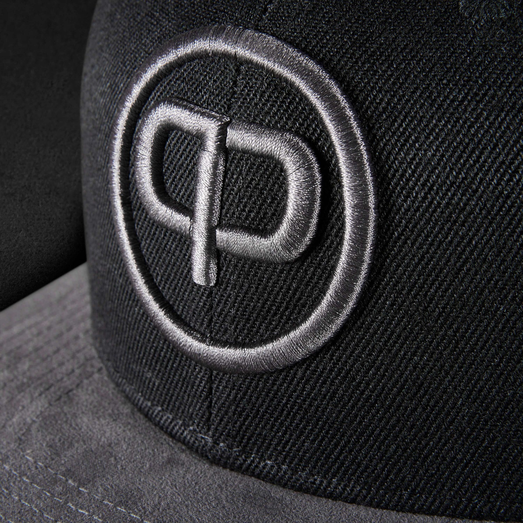 Snapback Cap - Black & Anthracite Suede