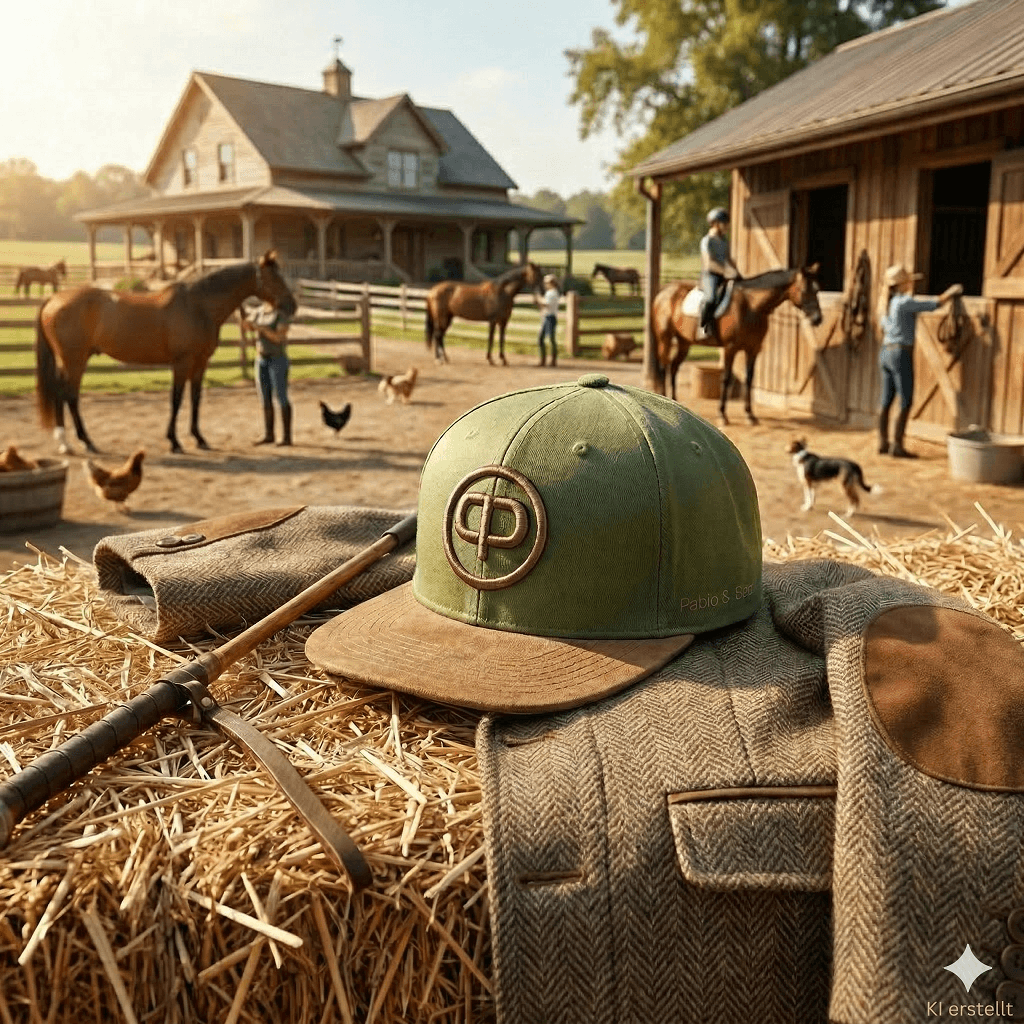 Dunkelgrüne Snapback Cap mit Lederschirm Style