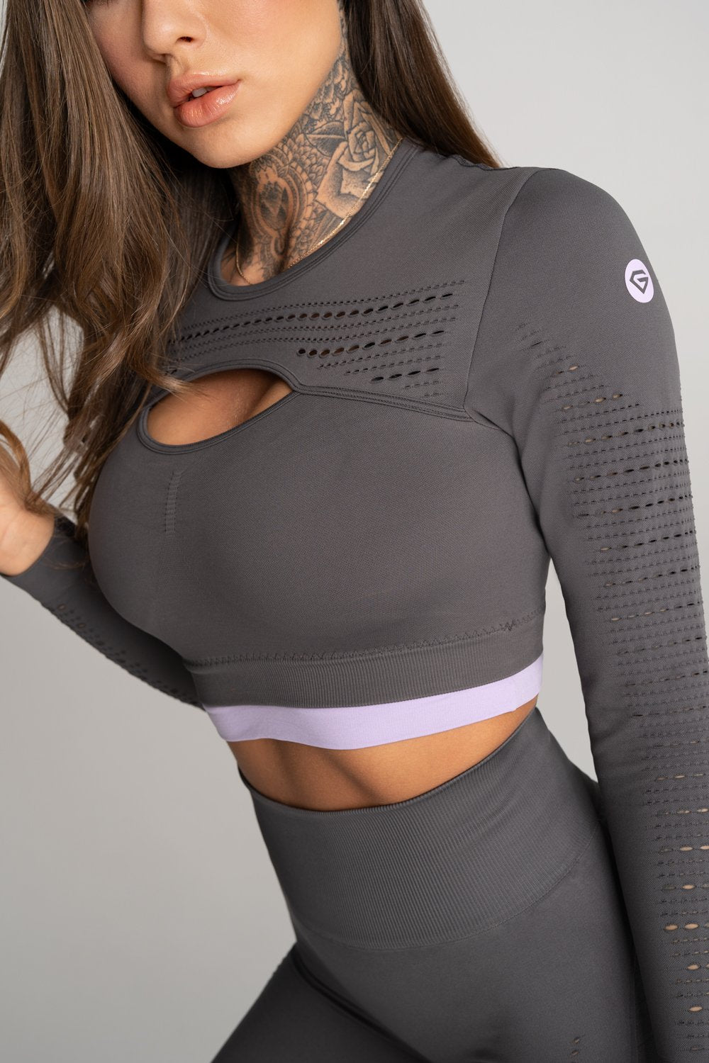 Gym Glamour - Rashguard - Space Grey - Detail