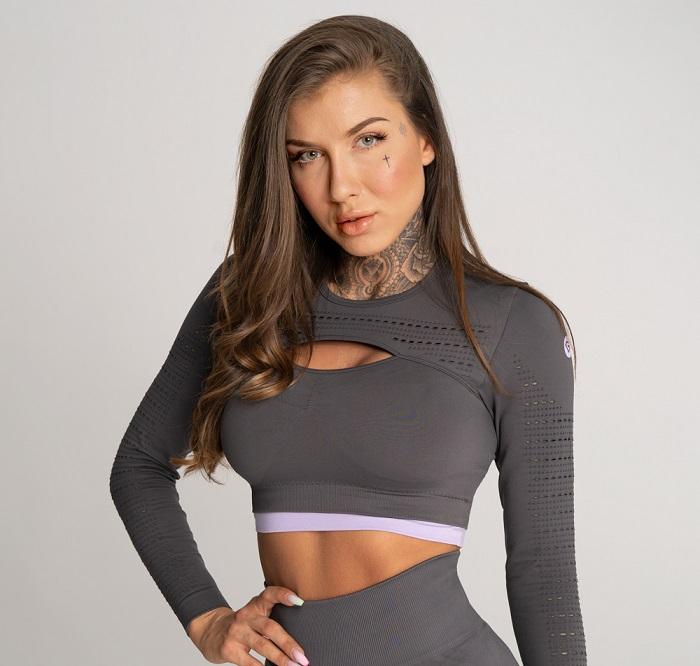 Gym Glamour - Rashguard - Space Grey - Vorderseite Detail