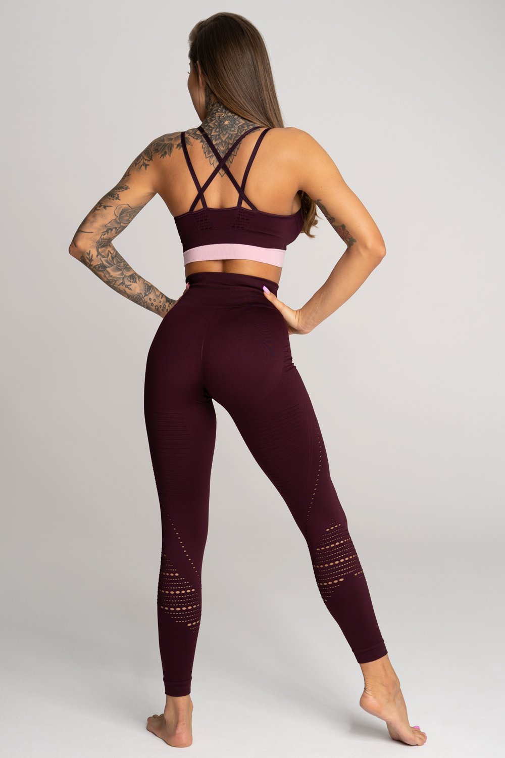 Gym Glamour - Seamless Leggings - Vino Rosso - Rückseite