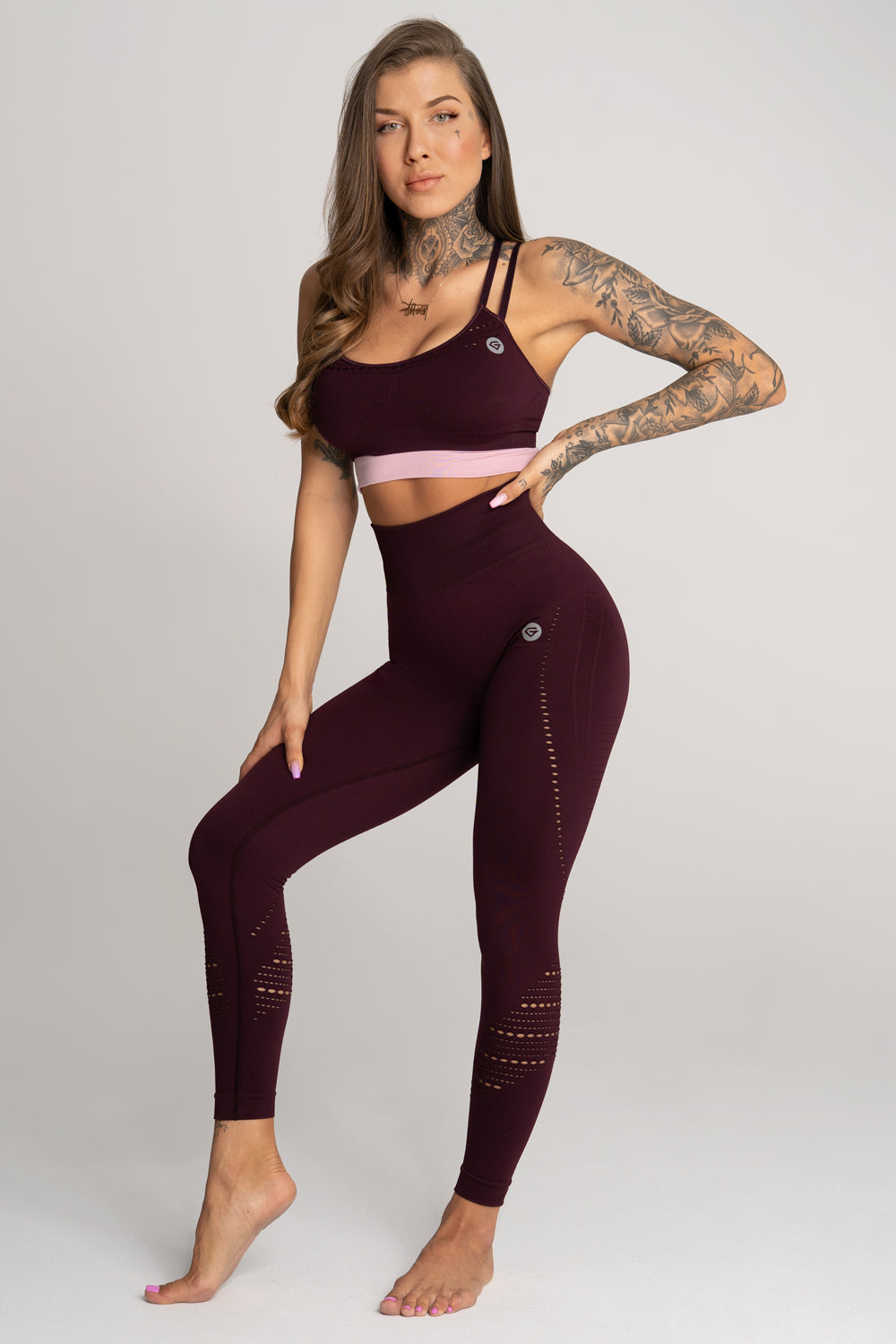 Gym Glamour - Seamless Leggings - Vino Rosso - Vorderseite 2
