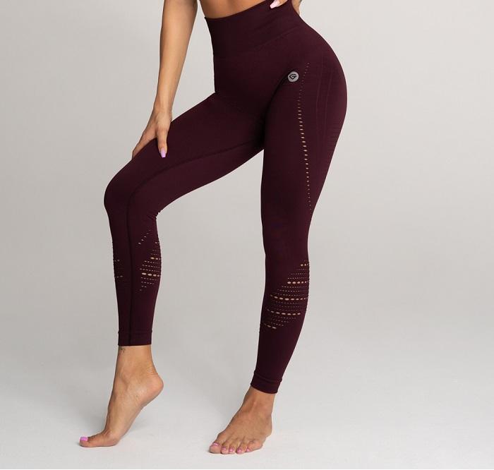 Gym Glamour - Seamless Leggings -Vino Rosso - Vorderseite Detail