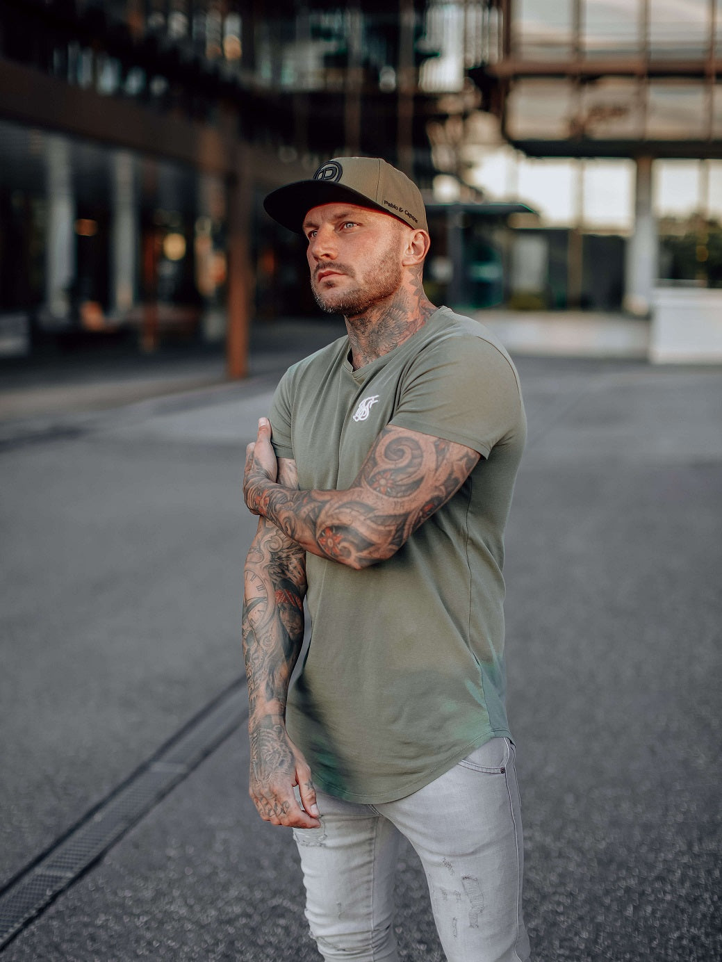 Snapback Cap Khaki on Black