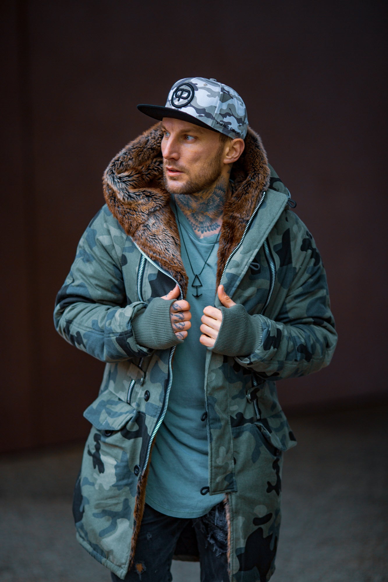 Pablo & Capone - Snapback Cap - White Camo & Black