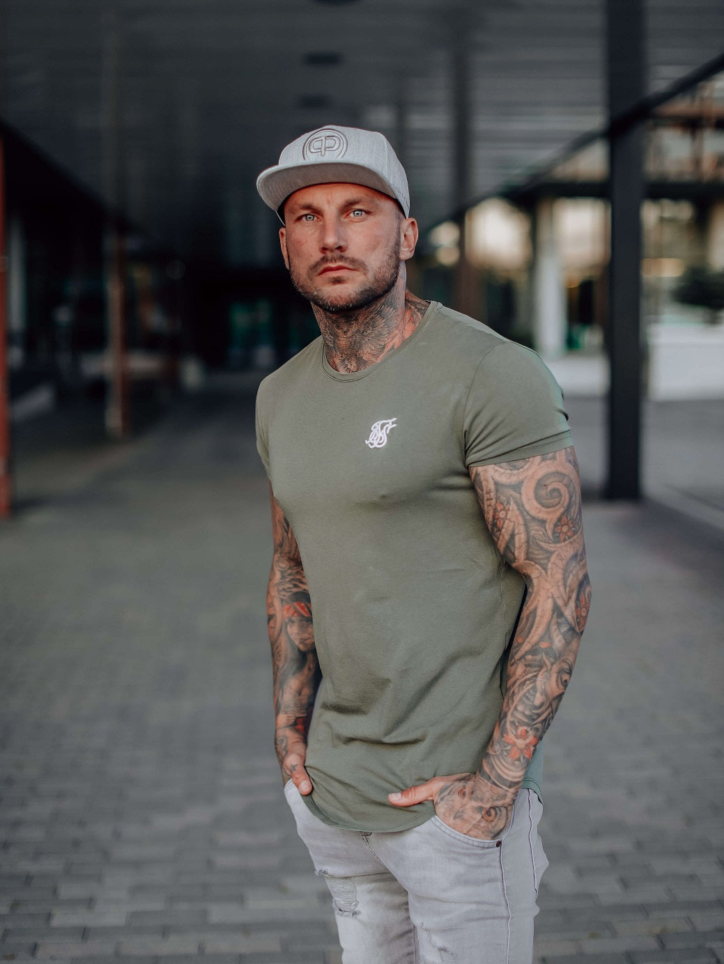 Graue Snapback Cap Herren