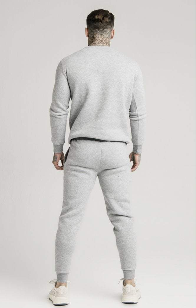 SikSilk - Crew Sweat - Grey Marl