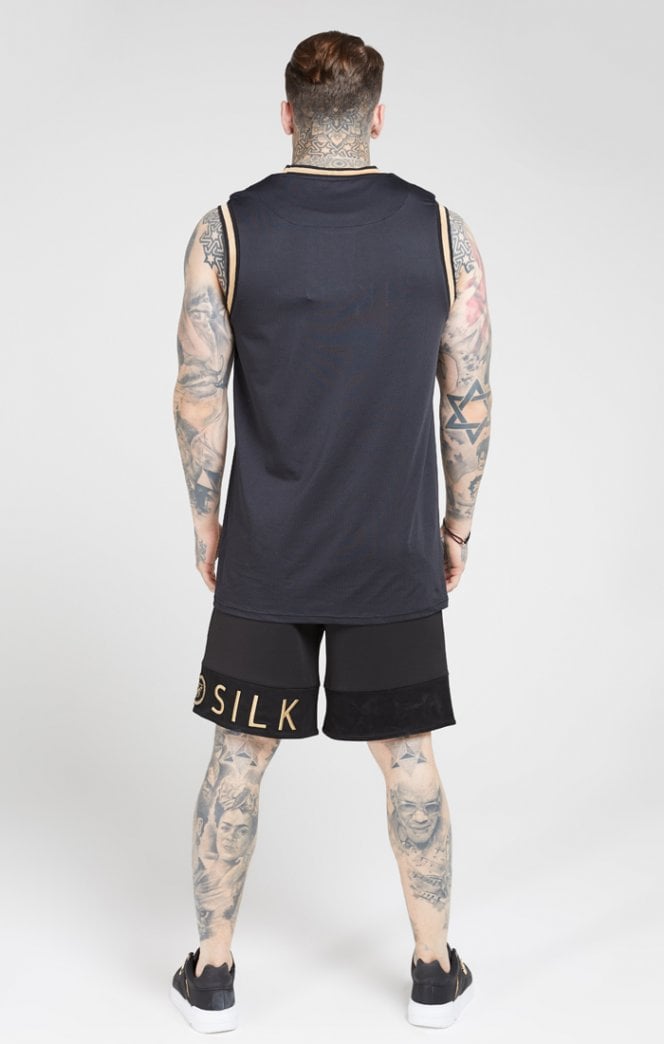 SikSilk - BasketBall Vest - Black & Gold
