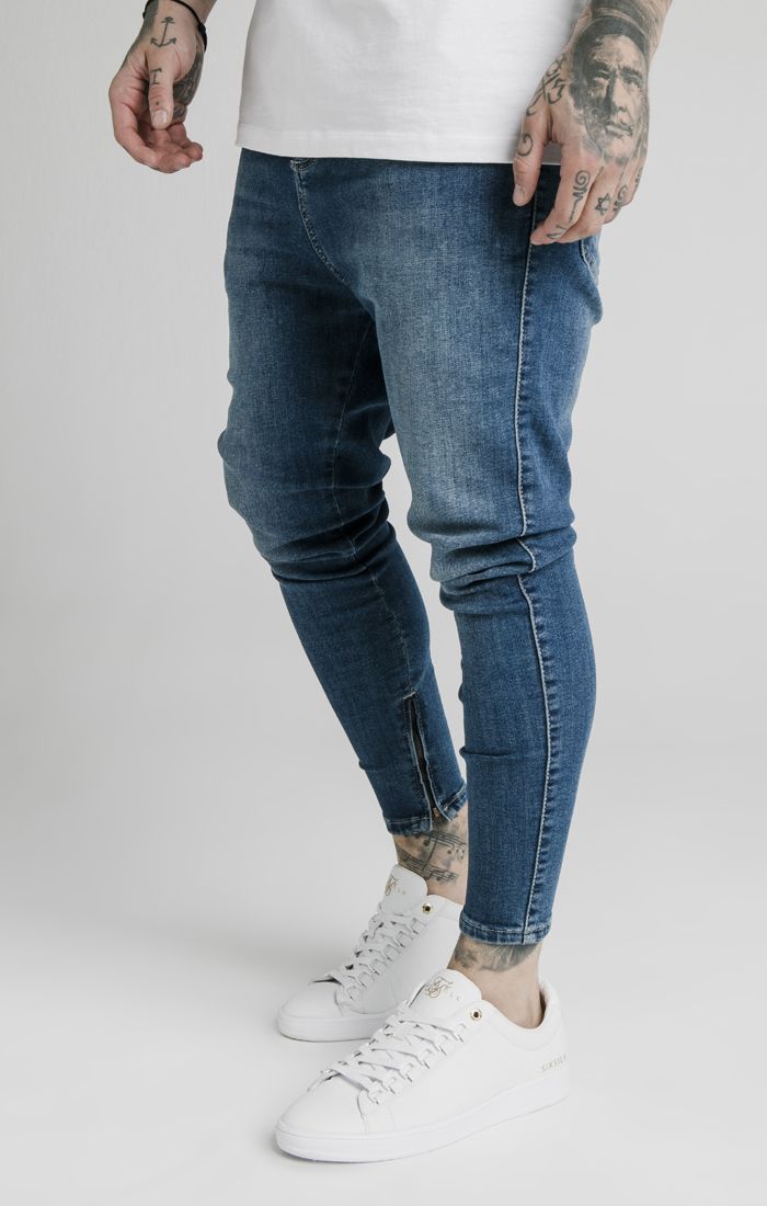SikSilk - Drop Crotch Denims - Midstone Blue
