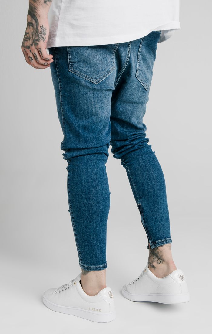 SikSilk - Drop Crotch Denims - Midstone Blue