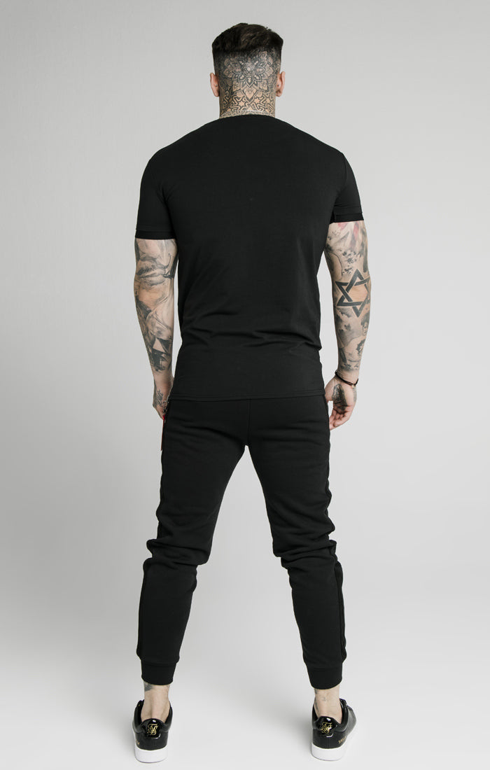 SikSilk - Fitted Suede Flock Cuff Pants - Black