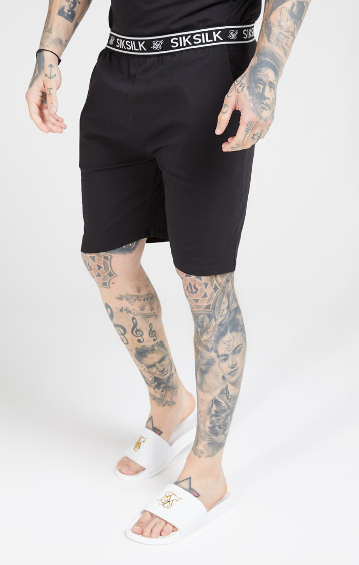 SikSilk - Loose Fit Jersey Shorts - Black