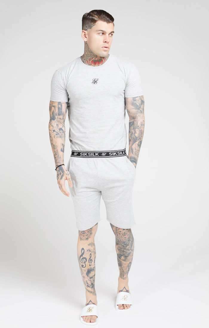 SikSilk - Loose Fit Jersey Shorts - Grey Marl