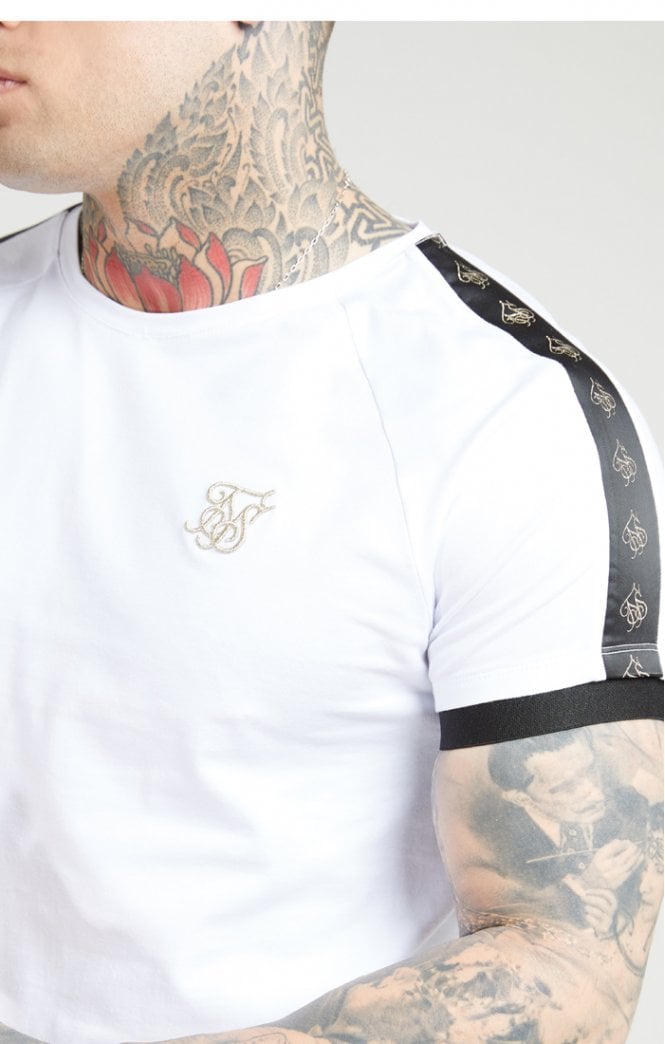 SikSilk - Raglan Tech Tee – White & Black