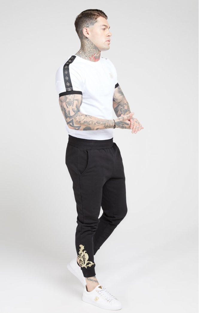 SikSilk - Raglan Tech Tee – White & Black