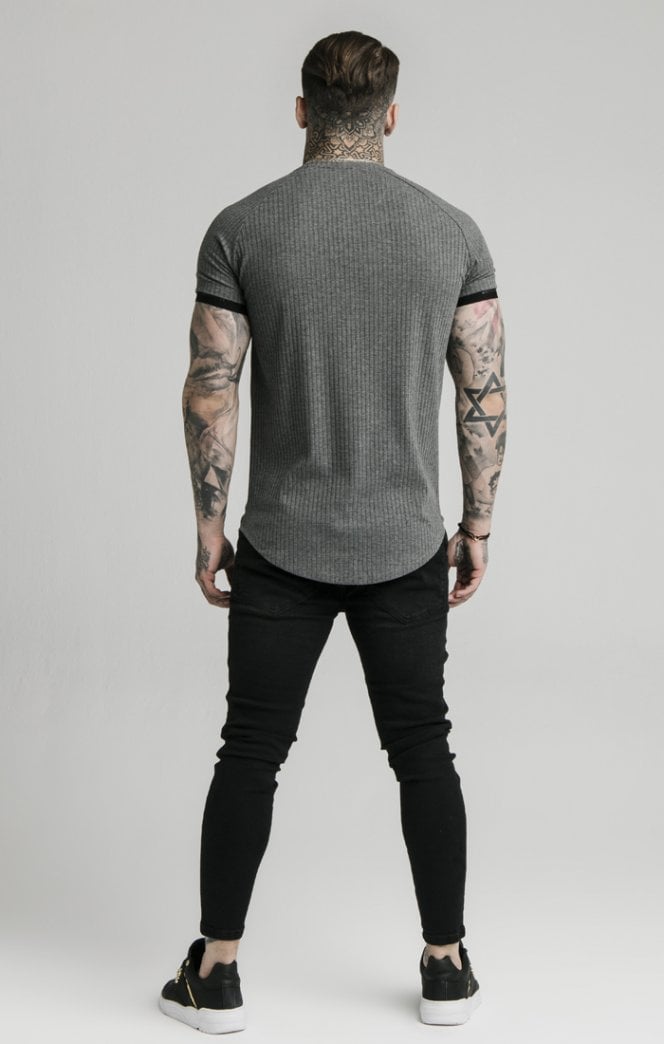 SikSilk - Rib Tech Tee - Grey