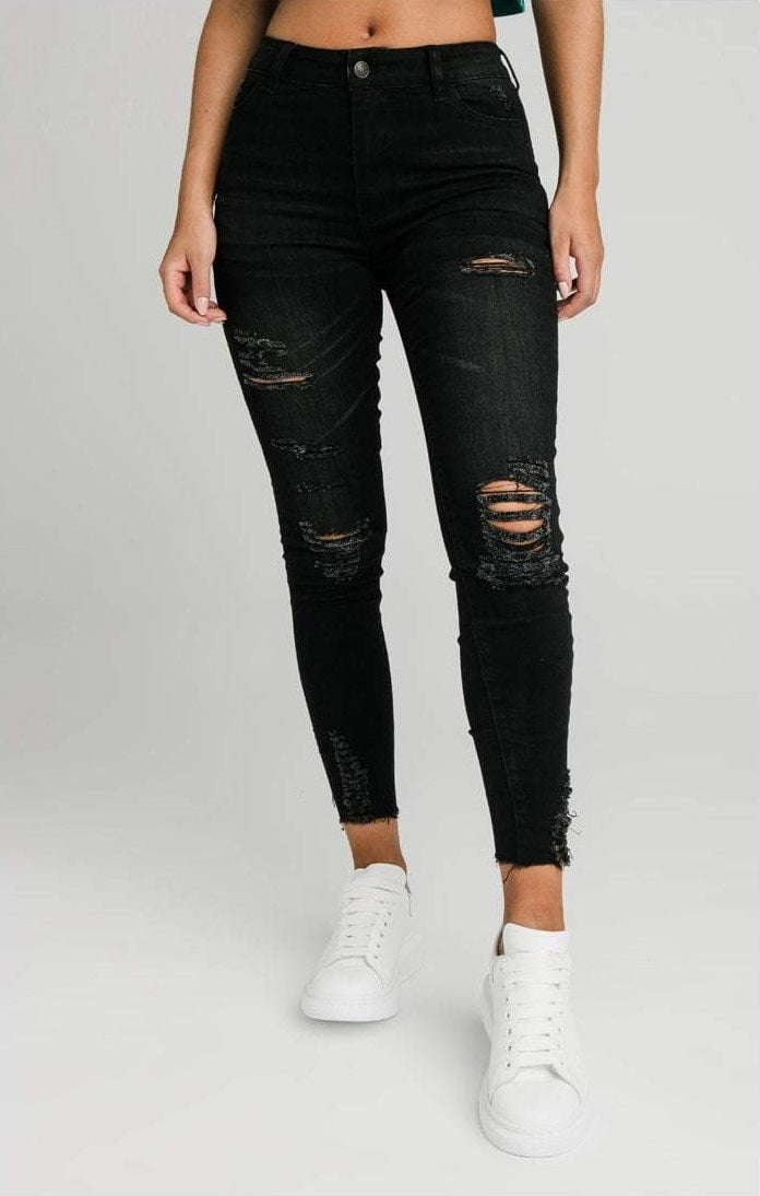 SikSilk - Skinny Denims - Black