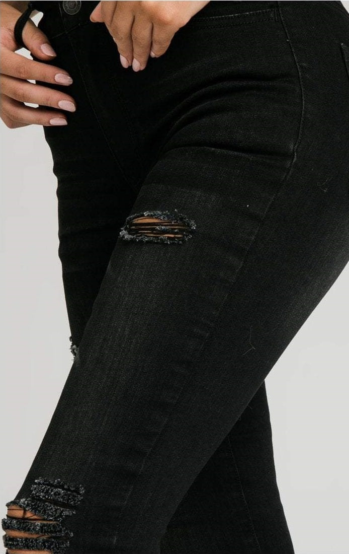 SikSilk - Skinny Denims - Black