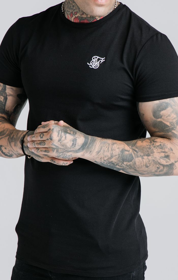 SikSilk - Straight Hem Gym Tee - Black