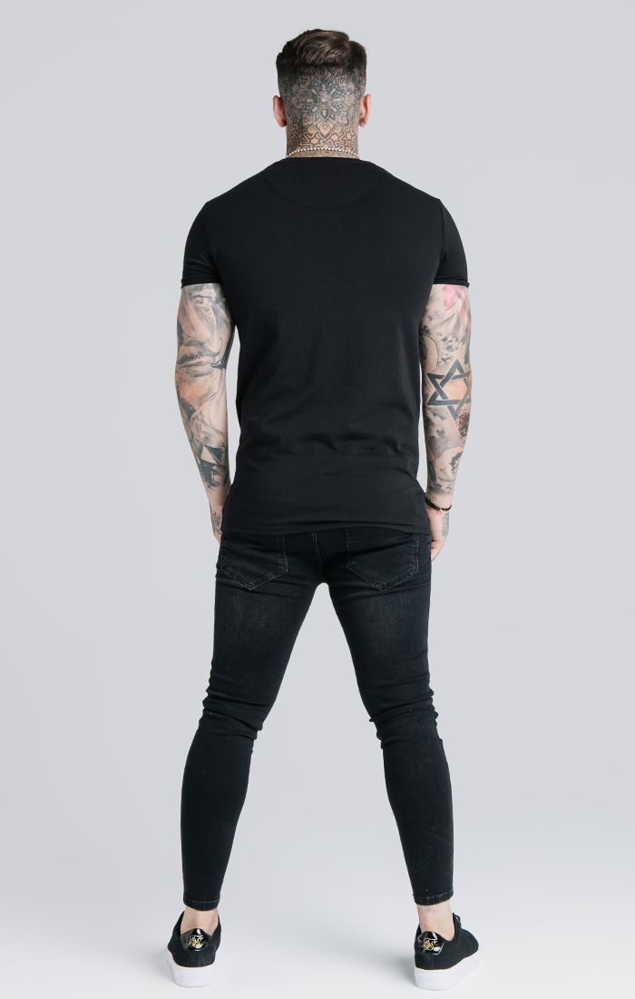 SikSilk - Straight Hem Gym Tee - Black
