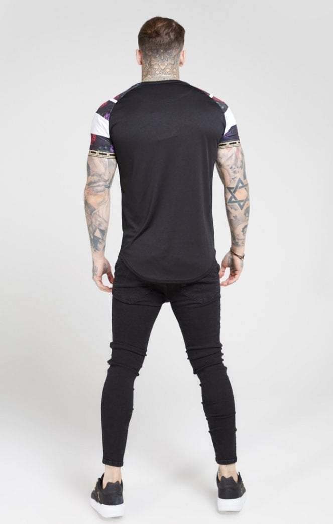 SikSilk - Skinny Oil Patch Denims – Black