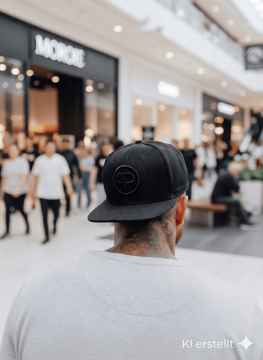 Schwarze Snapback Cap Herren