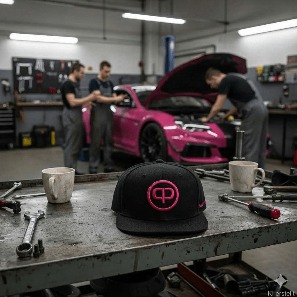 Schwarze Snapback Cap mit Pink