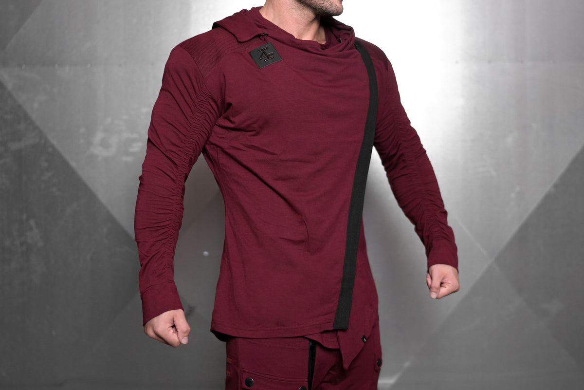 4Invictus - Elementum Asymmetric Vest – Bordeaux Red - Seitlich