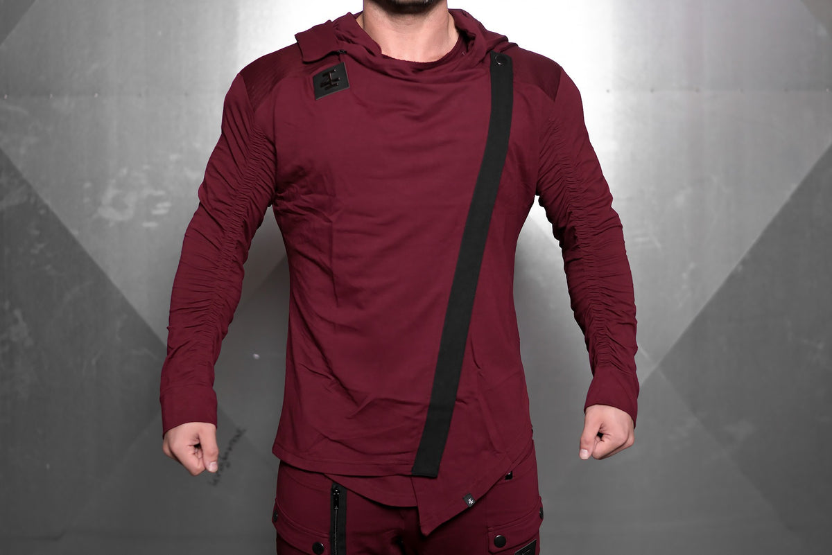 4Invictus - Elementum Asymmetric Vest – Bordeaux Red - Vorderseite