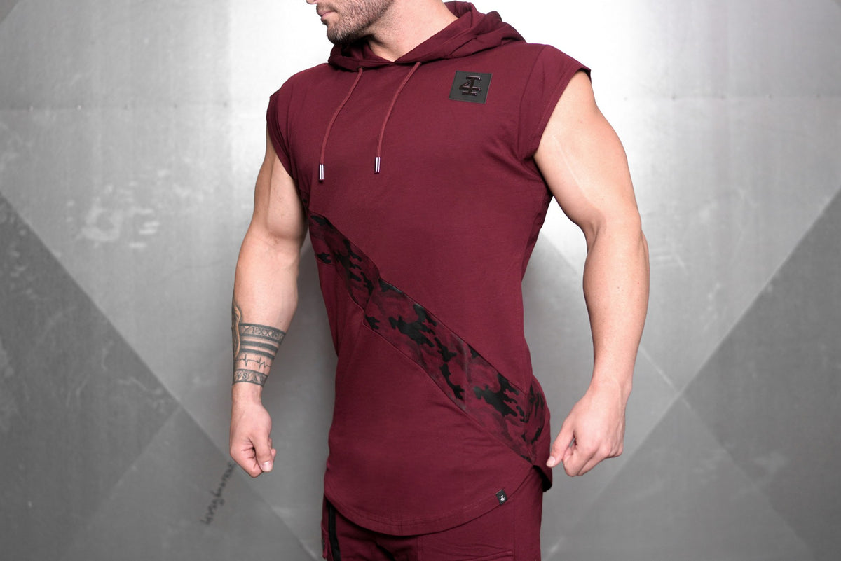 4Invictus - Elementum Sleeveless Vest – Bordeaux Red - Seitlich