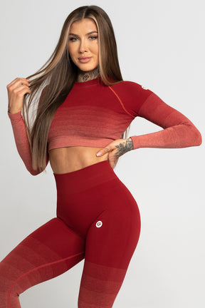 Gym Glamour - Rashguard - Burgundy Ombre