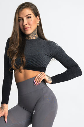 Gym Glamour - Rashguard - Grey Ombre