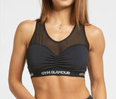 Gym Glamour - Black Mesh Bra - Vorderseite Detail