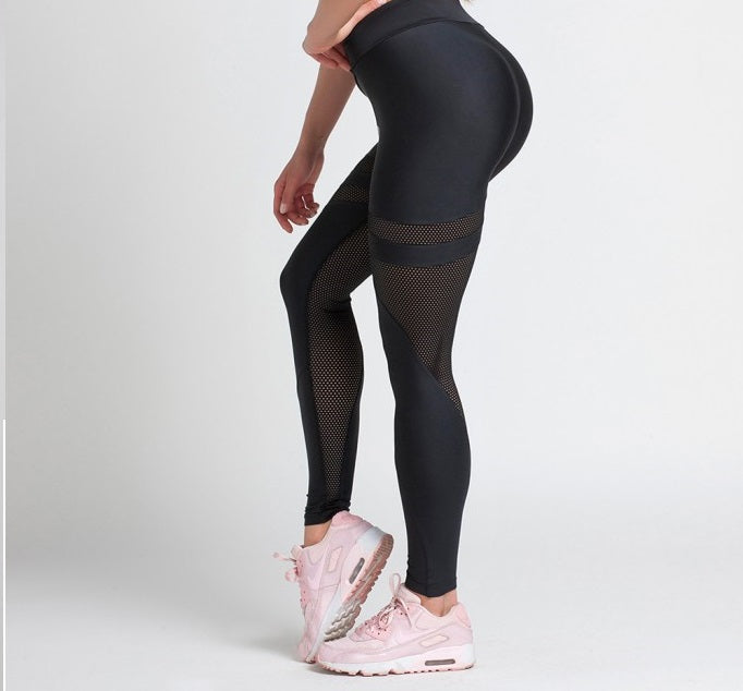 Gym Glamour - Leggings – Black Mesh - Seitlich Detail