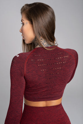 Gym Glamour - Rashguard - Burgundy Melange - Rückseite