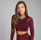 Gym Glamour - Rashguard - Burgundy Melange - Vorderseite Detail