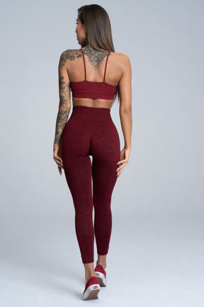 Gym Glamour - Seamless Leggings – Burgundy Melange - Rükseite