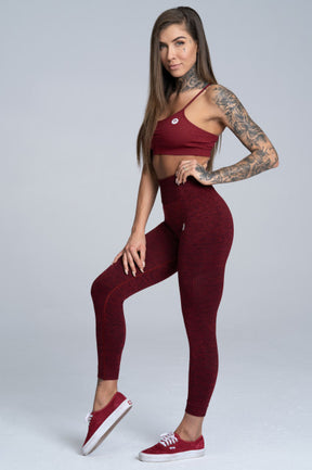 Gym Glamour - Seamless Leggings – Burgundy Melange - Seitlich