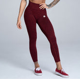 Gym Glamour - Seamless Leggings – Burgundy Melange - Vorderseite