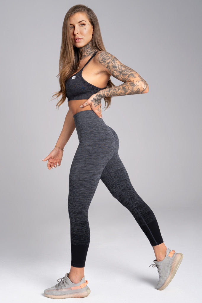 Gym Glamour - Seamless Leggings – Grey Ombre - Seitlich