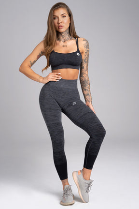 Gym Glamour - Seamless Leggings – Grey Ombre - Vorderseite