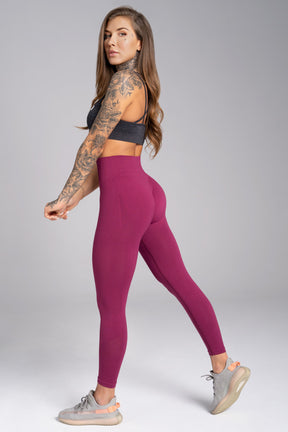 Gym Glamour - Seamless Leggings – Jelly Berry - Seitlich