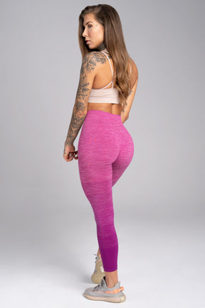 Gym Glamour - Seamless Leggings – Pink Ombre - Rückseite