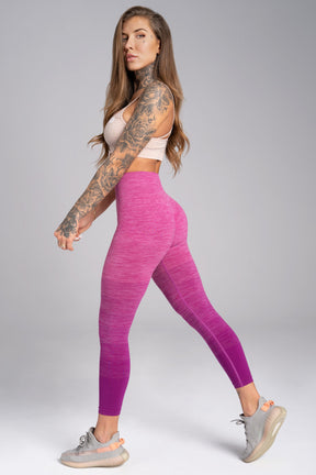 Gym Glamour - Seamless Leggings – Pink Ombre - Seitlich