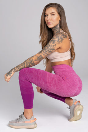 Gym Glamour - Seamless Leggings – Pink Ombre - Sitzend