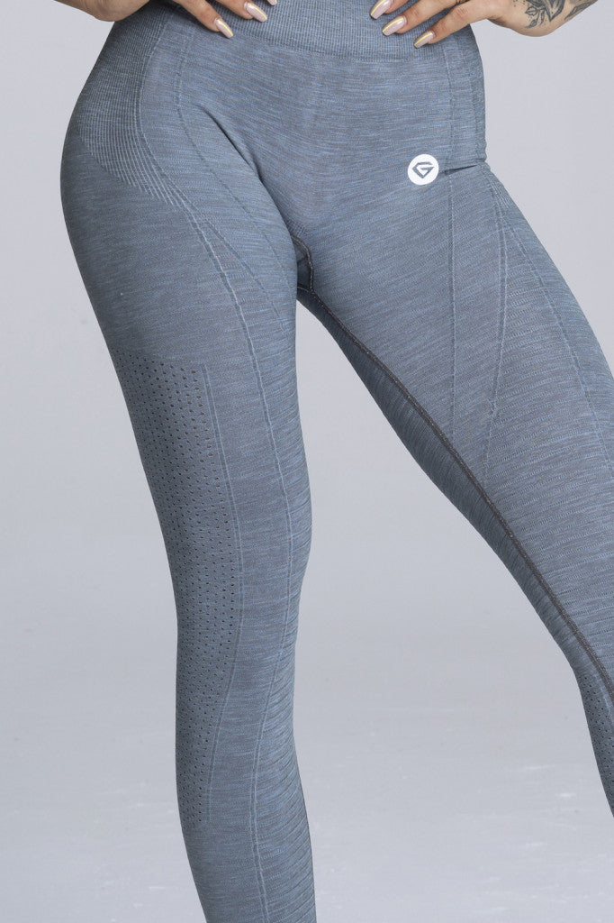 Gym Glamour - Seamless Leggings – Steel Grey - Detail