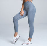 Gym Glamour | Seamless Leggings – Steel Grey