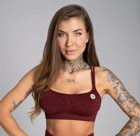 Gym Glamour - Seamless Top - Burgundy Melange - Vorderseite Detail