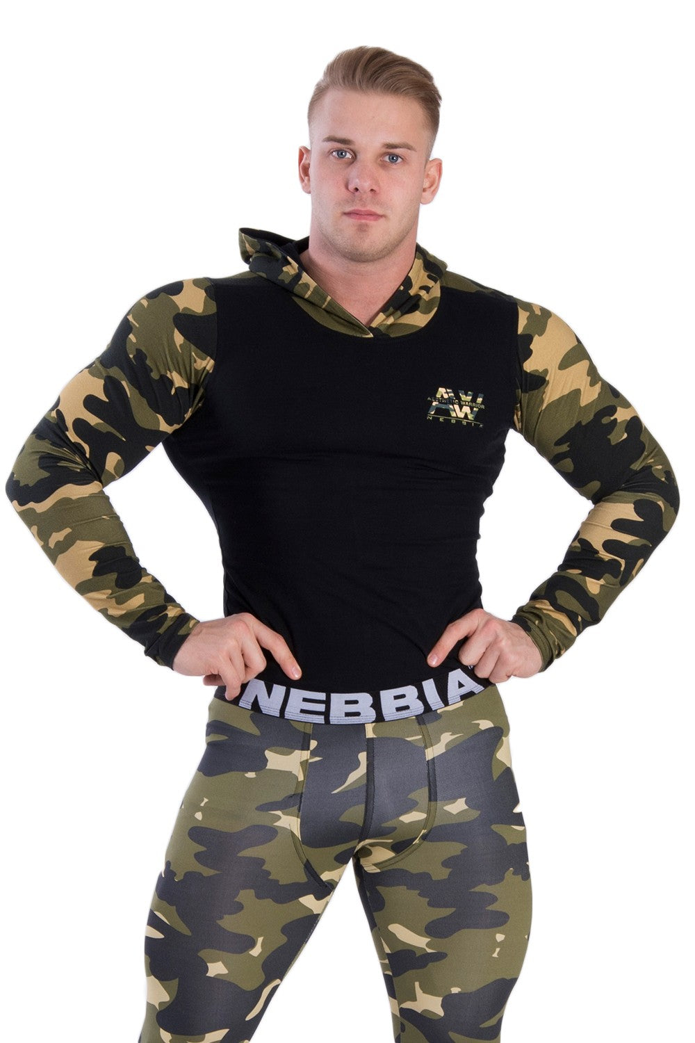 Nebbia - Hoodie AW - Camo (116) - Vorderseite Detail