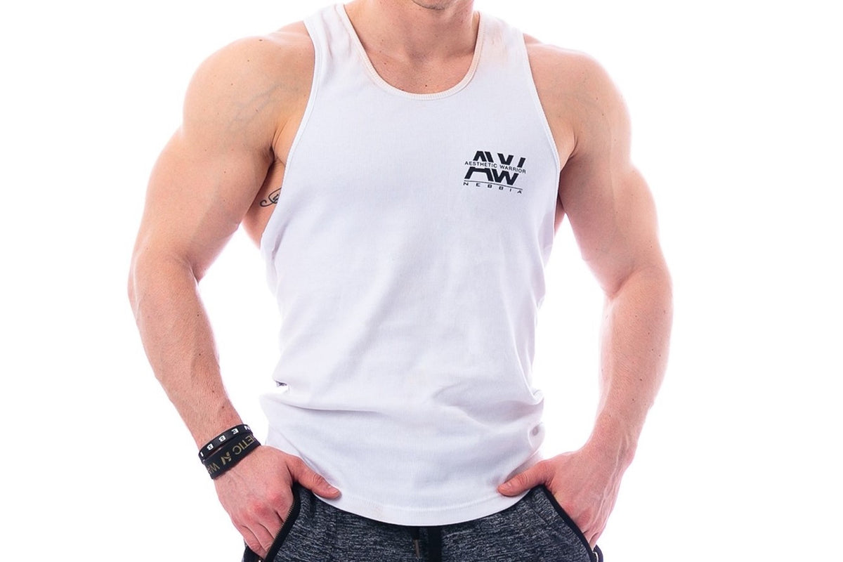 NEBBIA - Singlet AW Tank Top - White (111) - Vorderseite Detail